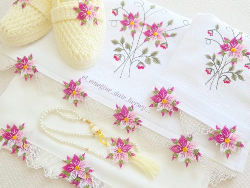 Pembe beyaz 5'li set