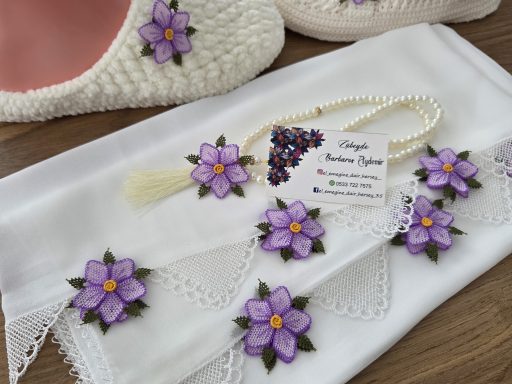 MOR ÇİÇEKLİ, 3 LÜ SET