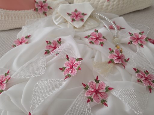 PEMBE ÇİÇEKLİ, 4 LÜ SET