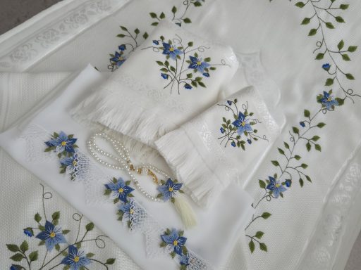MAVİ ÇİÇEKLİ 6 LI SET